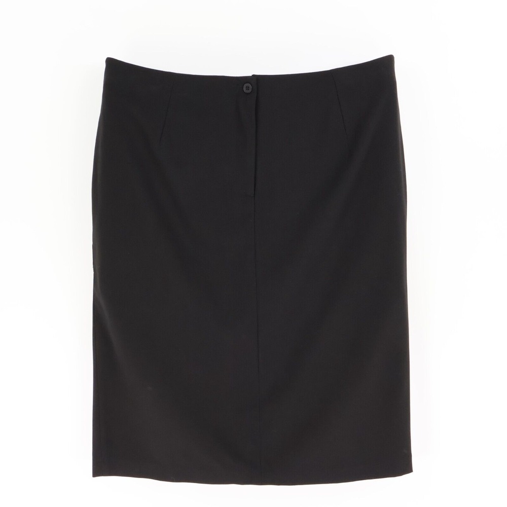 Passports Pencil Skirt Womens 12 Black Polyester Blend Zip Closure Knee‎ Length